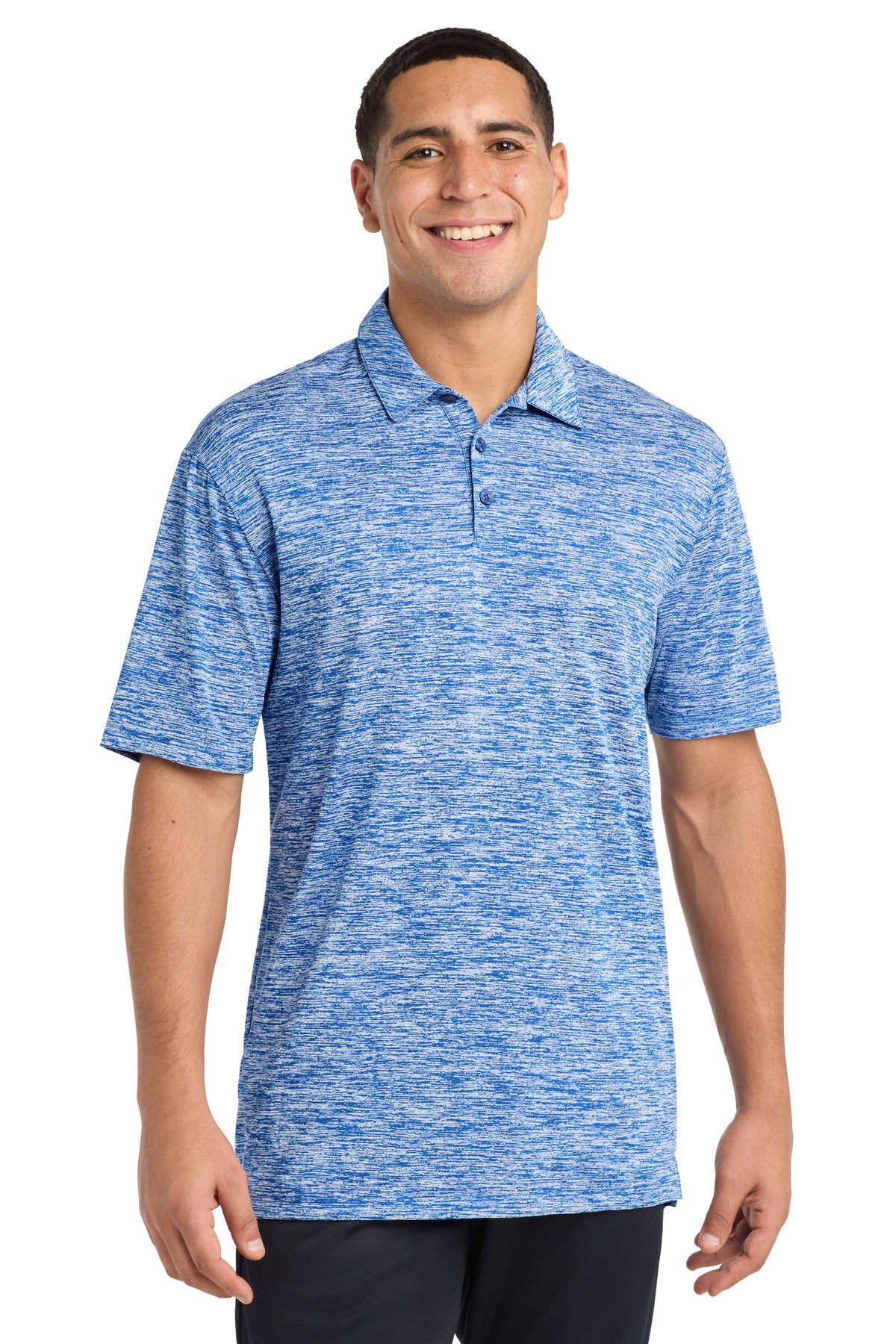 Sport-Tek PosiCharge Electric Heather Polo ST590 True Royal Electric