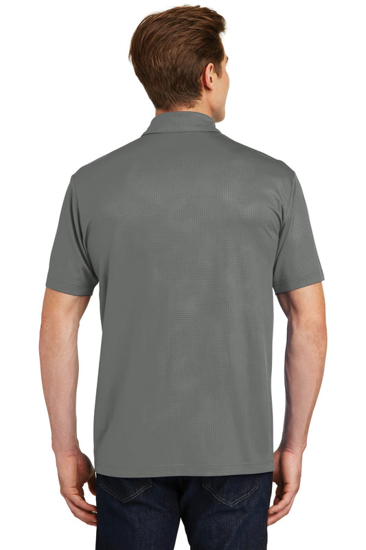Sport-Tek Embossed PosiCharge Tough Polo. ST630 Dark Smoke Grey