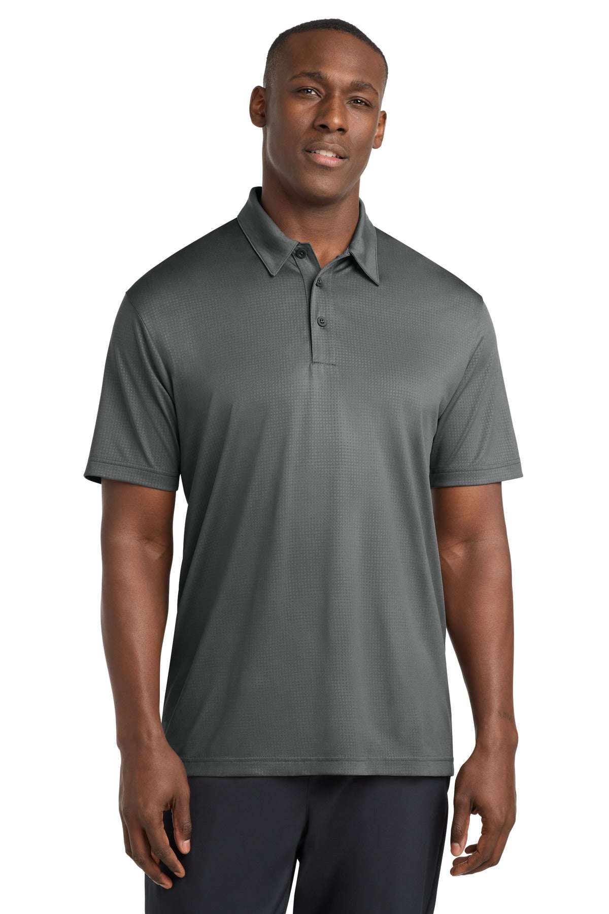 Sport-Tek Embossed PosiCharge Tough Polo ST630 Dark Smoke Grey