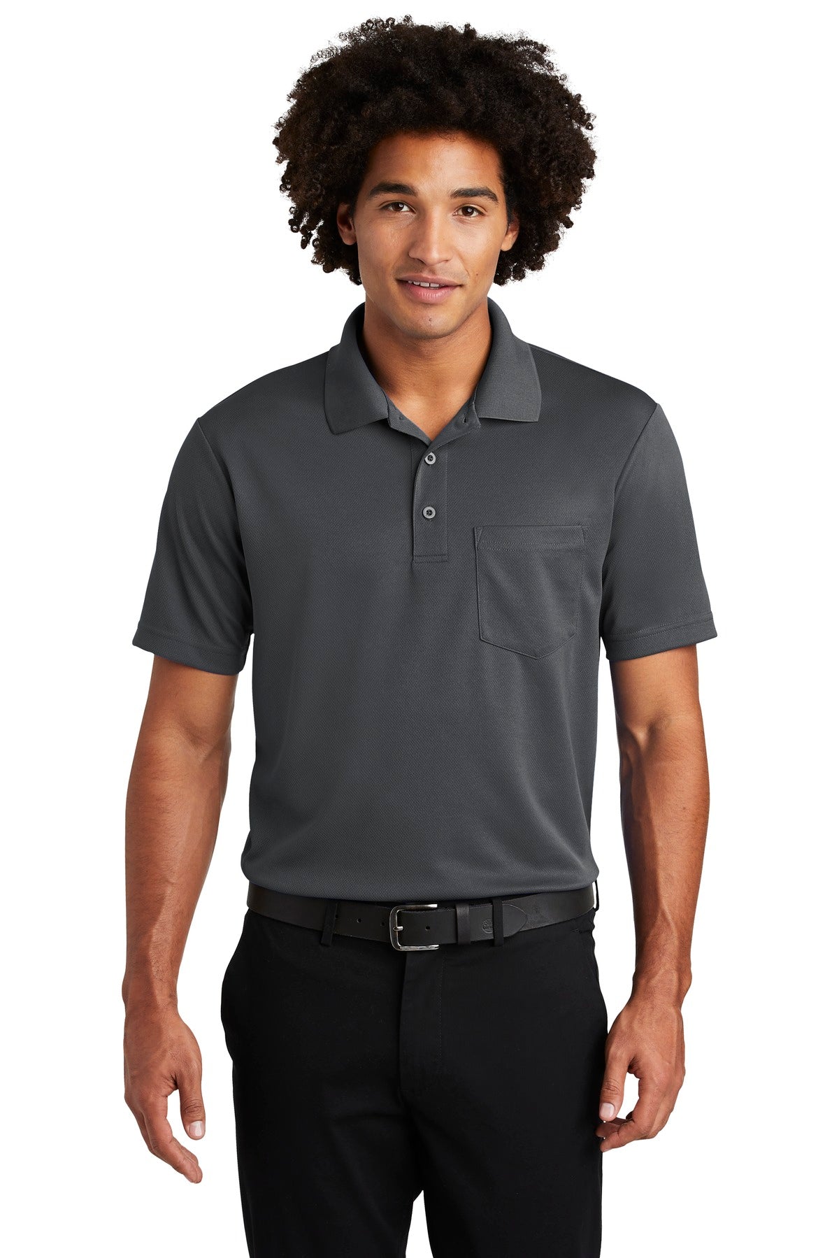 Sport-Tek PosiCharge RacerMesh Pocket Polo. ST640P Graphite