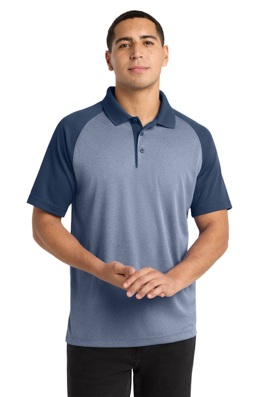 Sport-Tek PosiCharge RacerMesh Raglan Heather Block Polo ST641