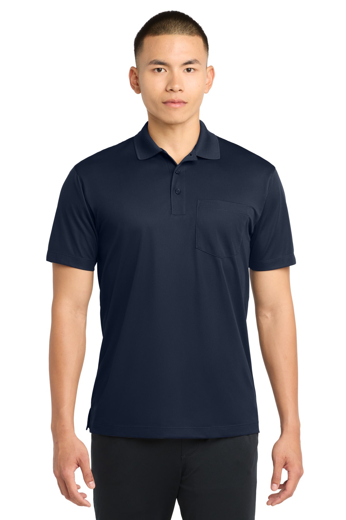 Sport-Tek Micropique Sport-Wick Pocket Polo ST651 True Navy