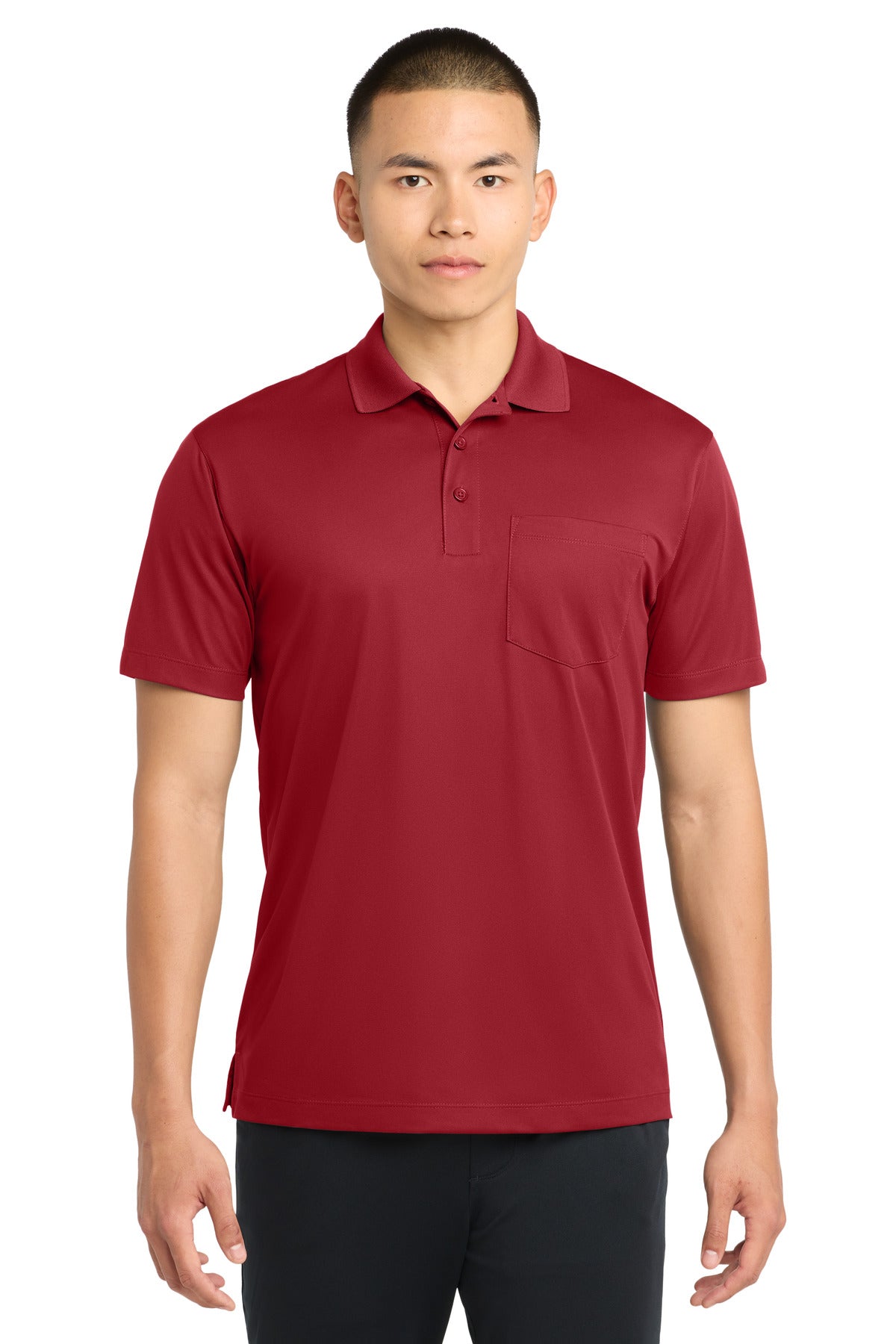 Sport-Tek Micropique Sport-Wick Pocket Polo ST651 True Red
