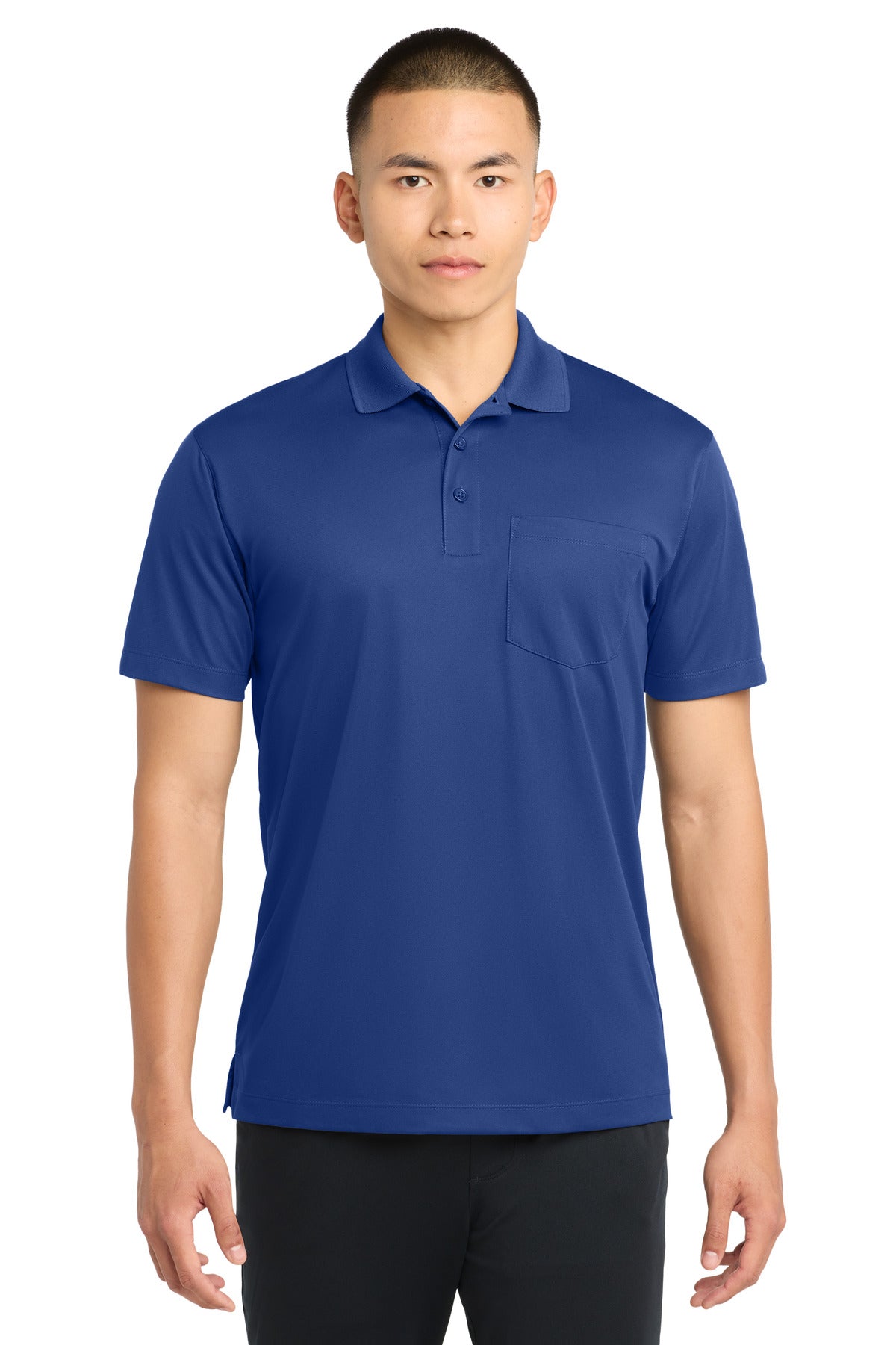 Sport-Tek Micropique Sport-Wick Pocket Polo ST651 True Royal
