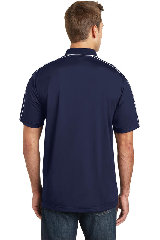 Sport-Tek Micropique Sport-Wick Piped Polo. ST653 True Navy/ White