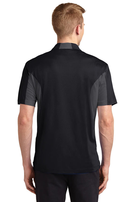 Sport-Tek Side Blocked Micropique Sport-Wick Polo. ST655 Black/ Iron Grey