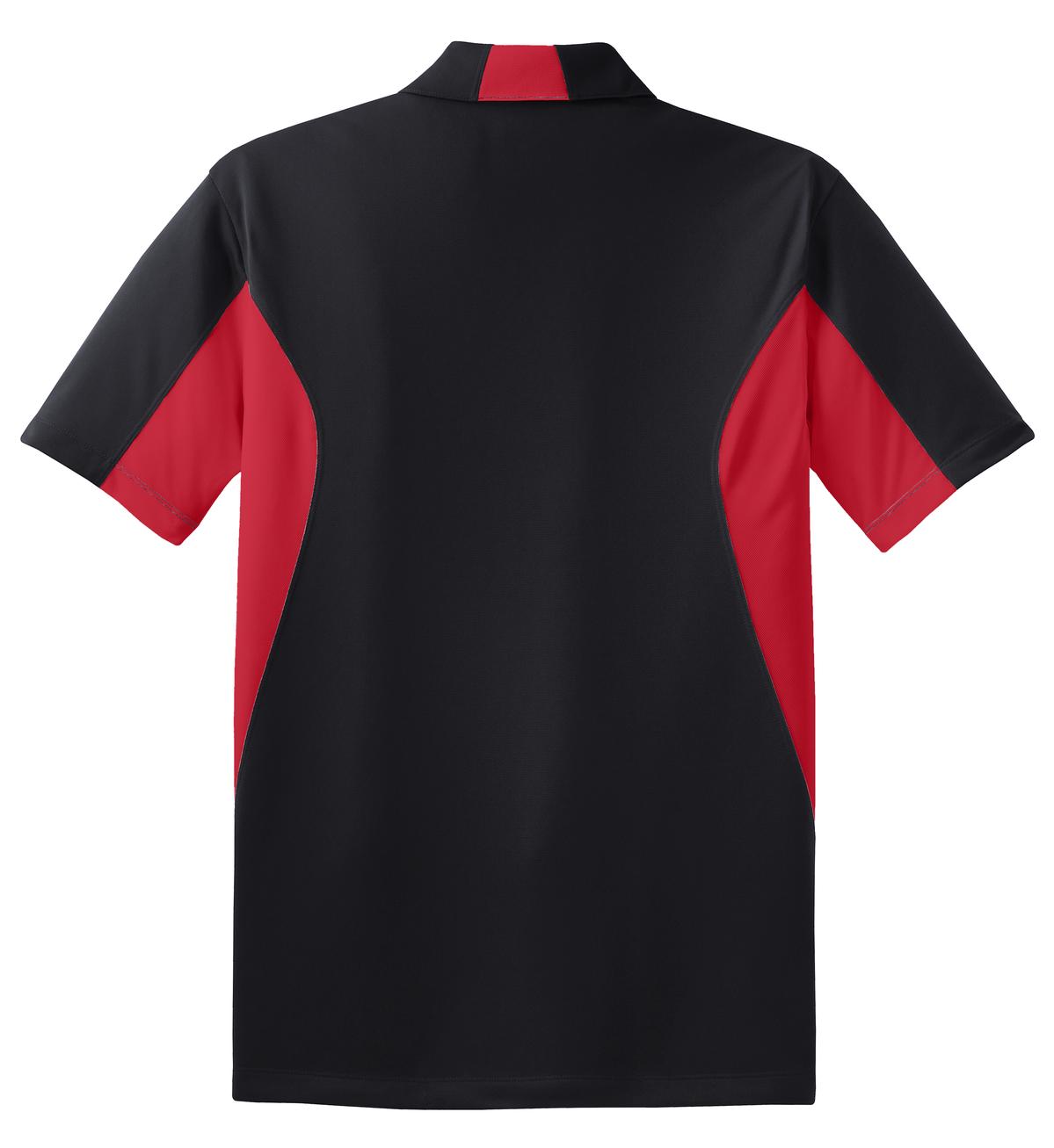 Sport-Tek Side Blocked Micropique Sport-Wick Polo. ST655 Black/ True Red