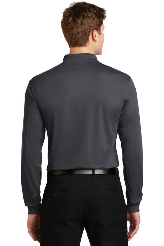 Sport-Tek Long Sleeve Micropique Sport-Wick Polo. ST657 Iron Grey