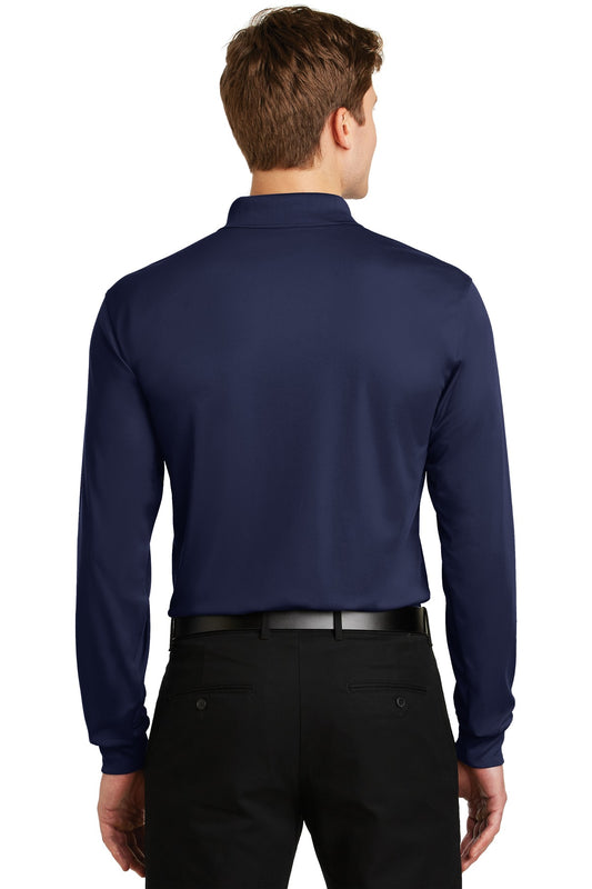 Sport-Tek Long Sleeve Micropique Sport-Wick Polo. ST657 True Navy