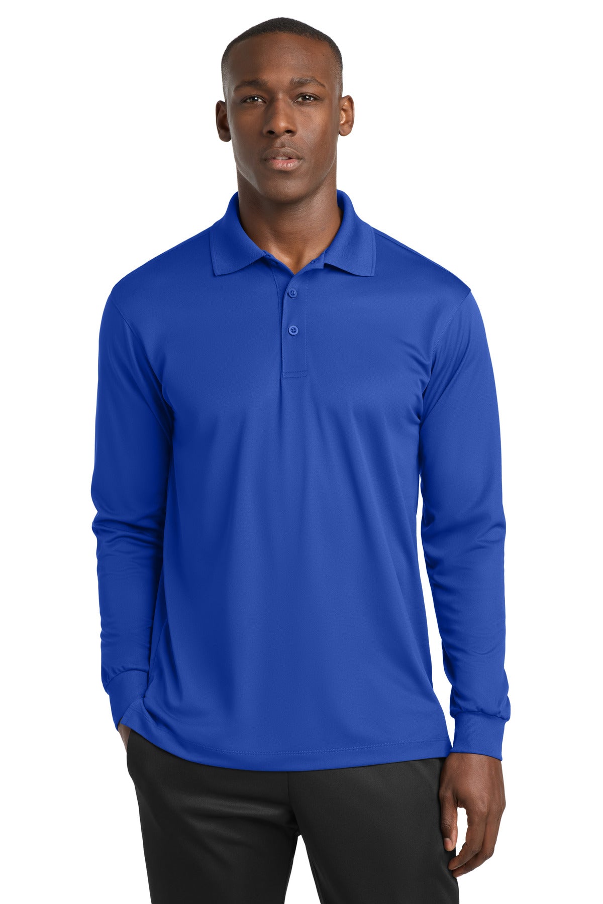 Sport-Tek Long Sleeve Micropique Sport-Wick Polo ST657 True Royal