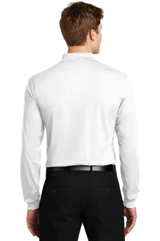 Sport-Tek Long Sleeve Micropique Sport-Wick Polo. ST657 White