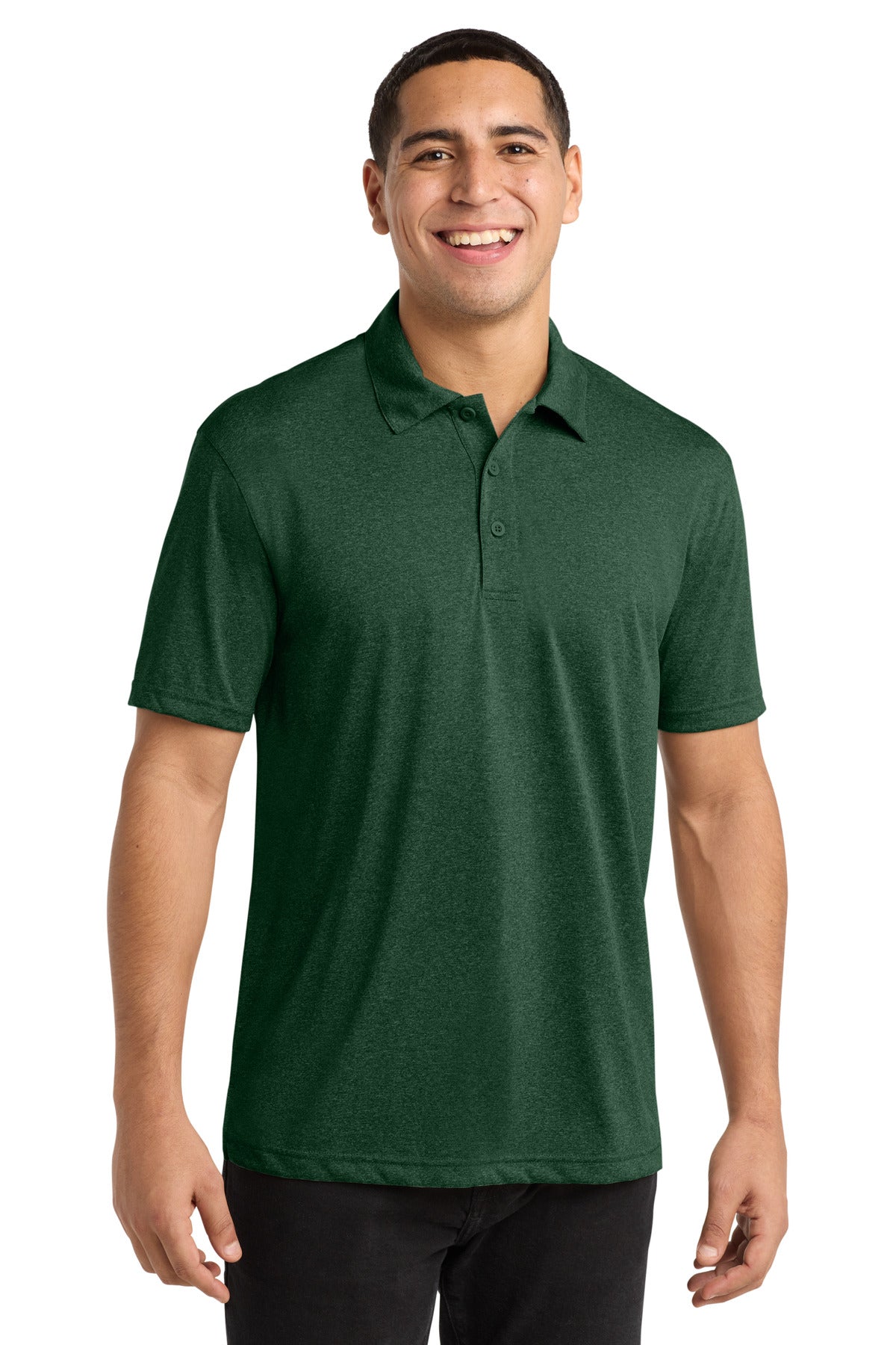 Sport-Tek Heather Contender Polo ST660 Forest Green Heather
