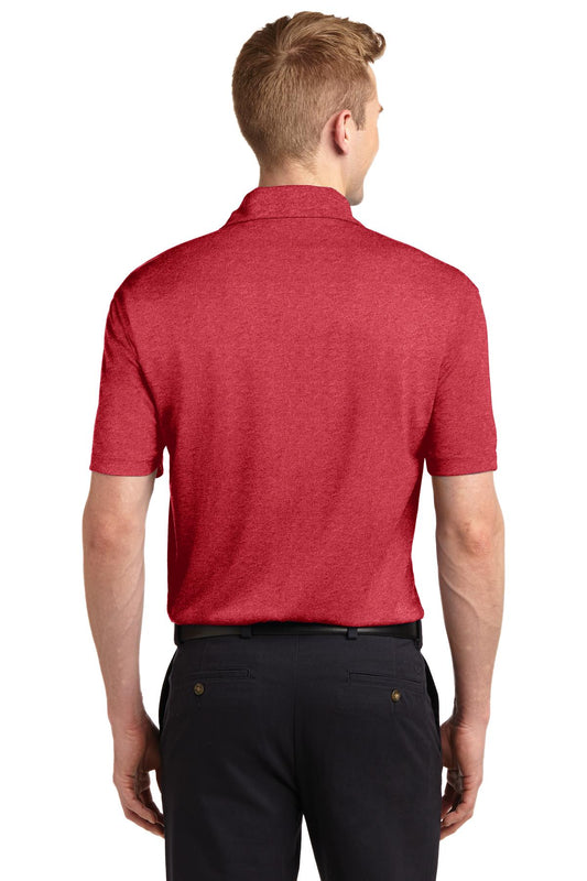 Sport-Tek Heather Contender Polo. ST660 Scarlet Heather