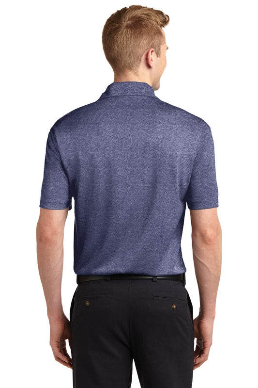 Sport-Tek Heather Contender Polo. ST660 True Navy Heather