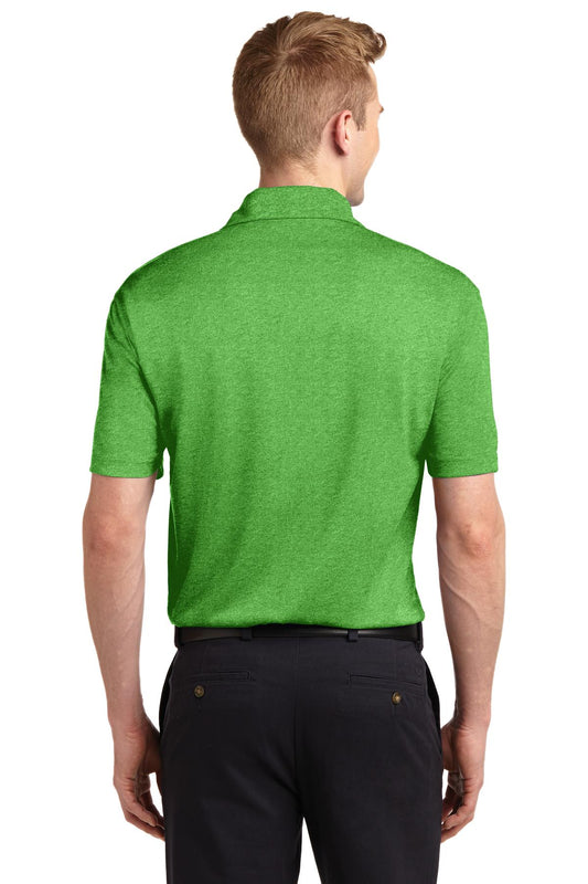 Sport-Tek Heather Contender Polo. ST660 Turf Green Heather