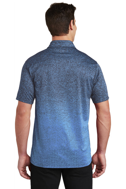 Sport-Tek Ombre Heather Polo. ST671 Carolina Blue/ True Navy