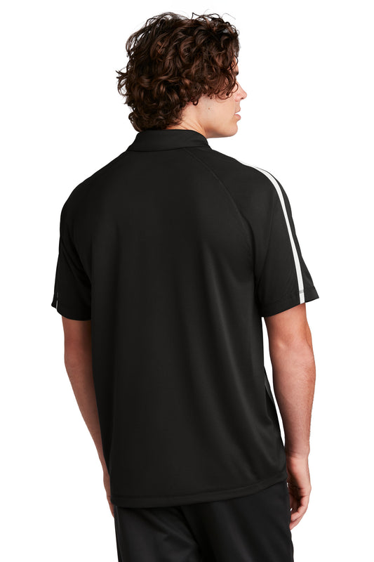 Sport-Tek PosiCharge Micro-Mesh Colorblock Polo. ST685 Black/ White