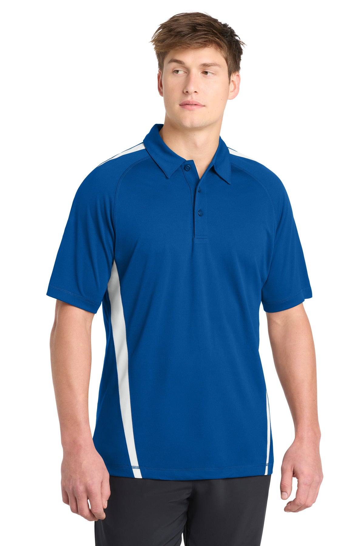 Sport-Tek PosiCharge Micro-Mesh Colorblock Polo ST685 True Royal/ White