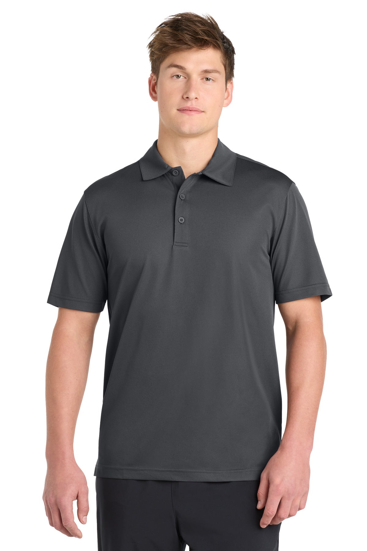 Sport-Tek PosiCharge Active Textured Polo ST690 Iron Grey