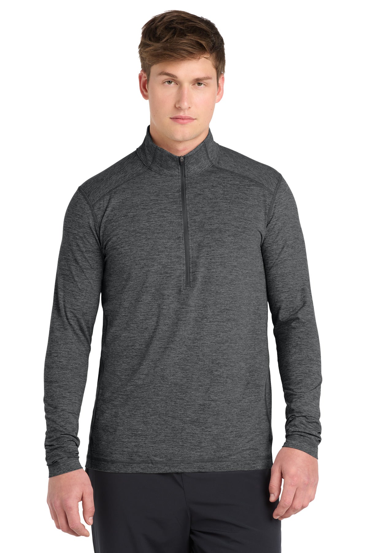 Sport-Tek Exchange 15 Long Sleeve 1/2-Zip ST711 Graphite Heather
