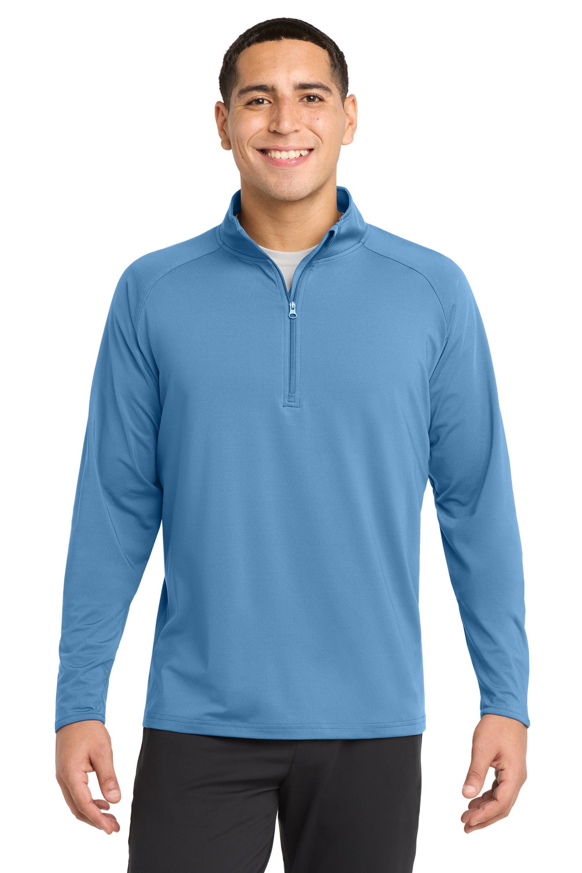 Sport-Tek Sport-Wick Stretch 1/4-Zip Pullover. ST850 Carolina Blue