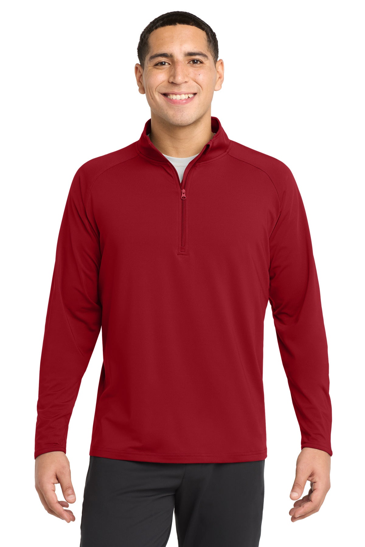 Sport-Tek Sport-Wick Stretch 1/4-Zip Pullover ST850 Deep Red