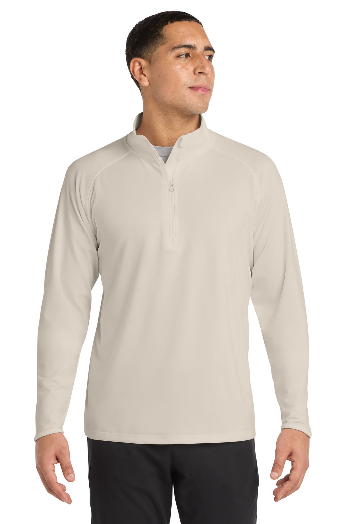 Sport-Tek Sport-Wick Stretch 1/4-Zip Pullover. ST850 Ecru
