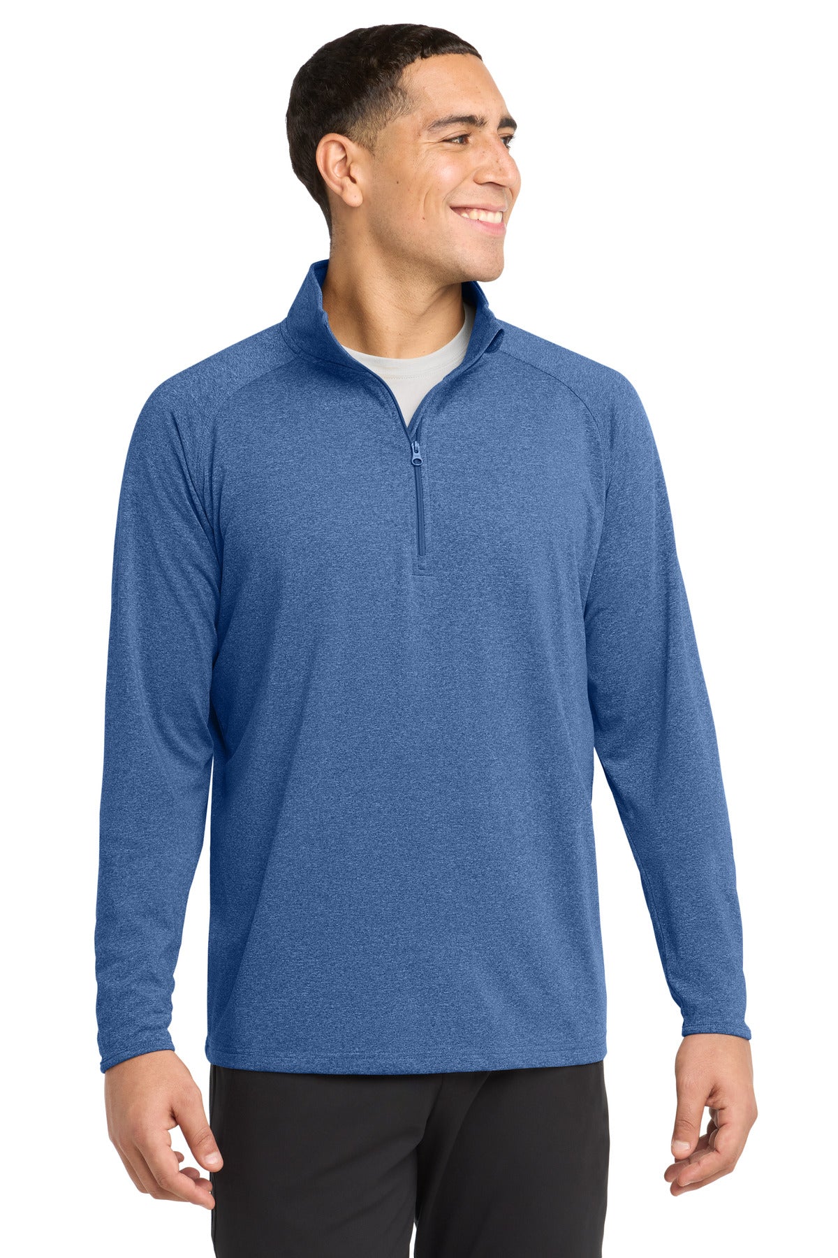 Sport-Tek Sport-Wick Stretch 1/4-Zip Pullover ST850 True Royal Heather