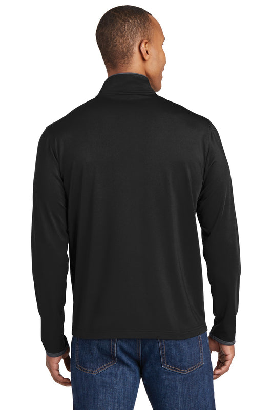 Sport-Tek Sport-Wick Stretch Contrast Full-Zip Jacket. ST853 Black/ Charcoal Grey