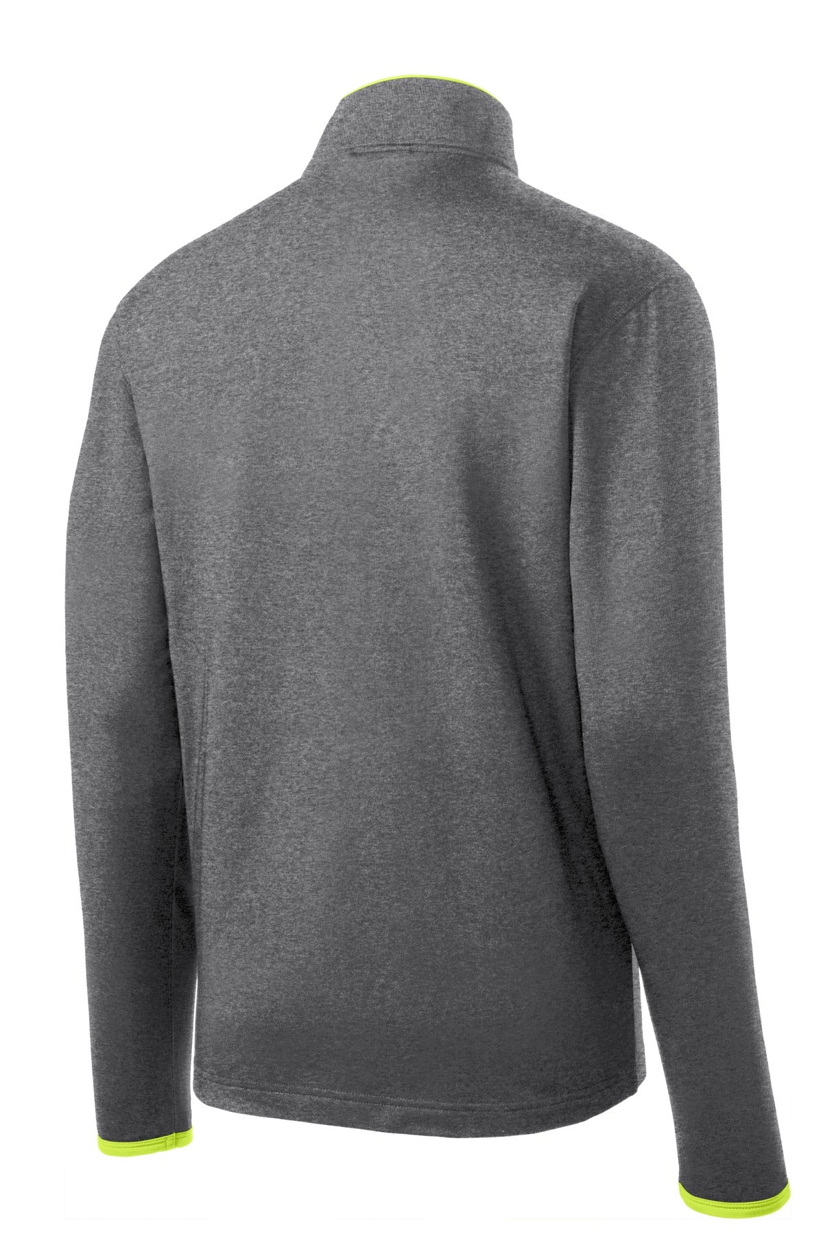 Sport-Tek Sport-Wick Stretch Contrast Full-Zip Jacket. ST853 Charcoal Grey Heather/ Charge Green