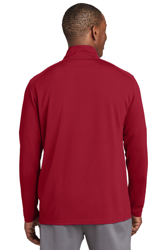 Sport-Tek Sport-Wick Textured 1/4-Zip Pullover. ST860 Deep Red