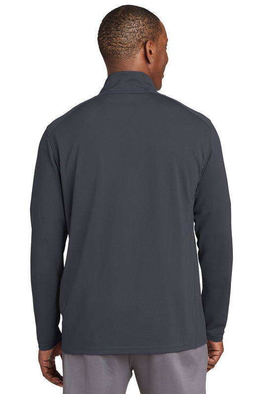 Sport-Tek Sport-Wick Textured 1/4-Zip Pullover. ST860 Iron Grey