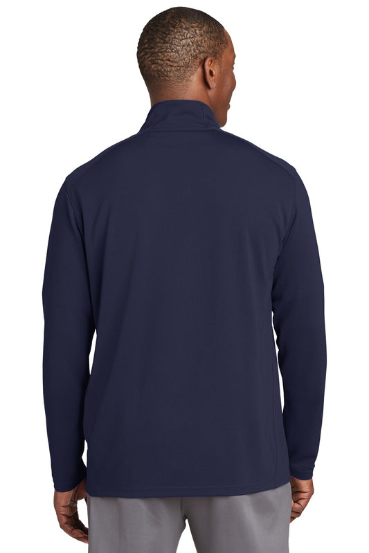 Sport-Tek Sport-Wick Textured 1/4-Zip Pullover. ST860 True Navy