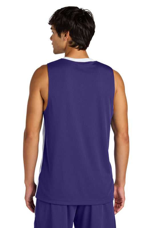 Sport-Tek Rival Basketball Rev Jersey ST900 Purple/ White