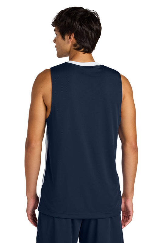 Sport-Tek Rival Basketball Rev Jersey ST900 True Navy/ White