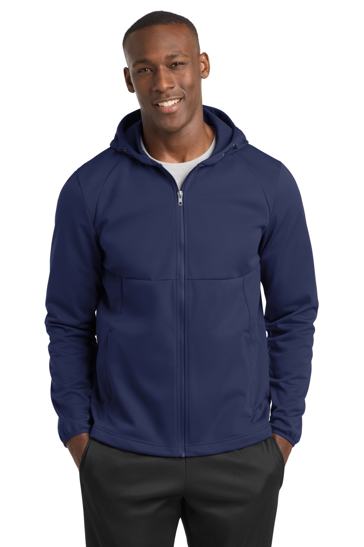 Sport-Tek Hooded Soft Shell Jacket ST980 True Navy