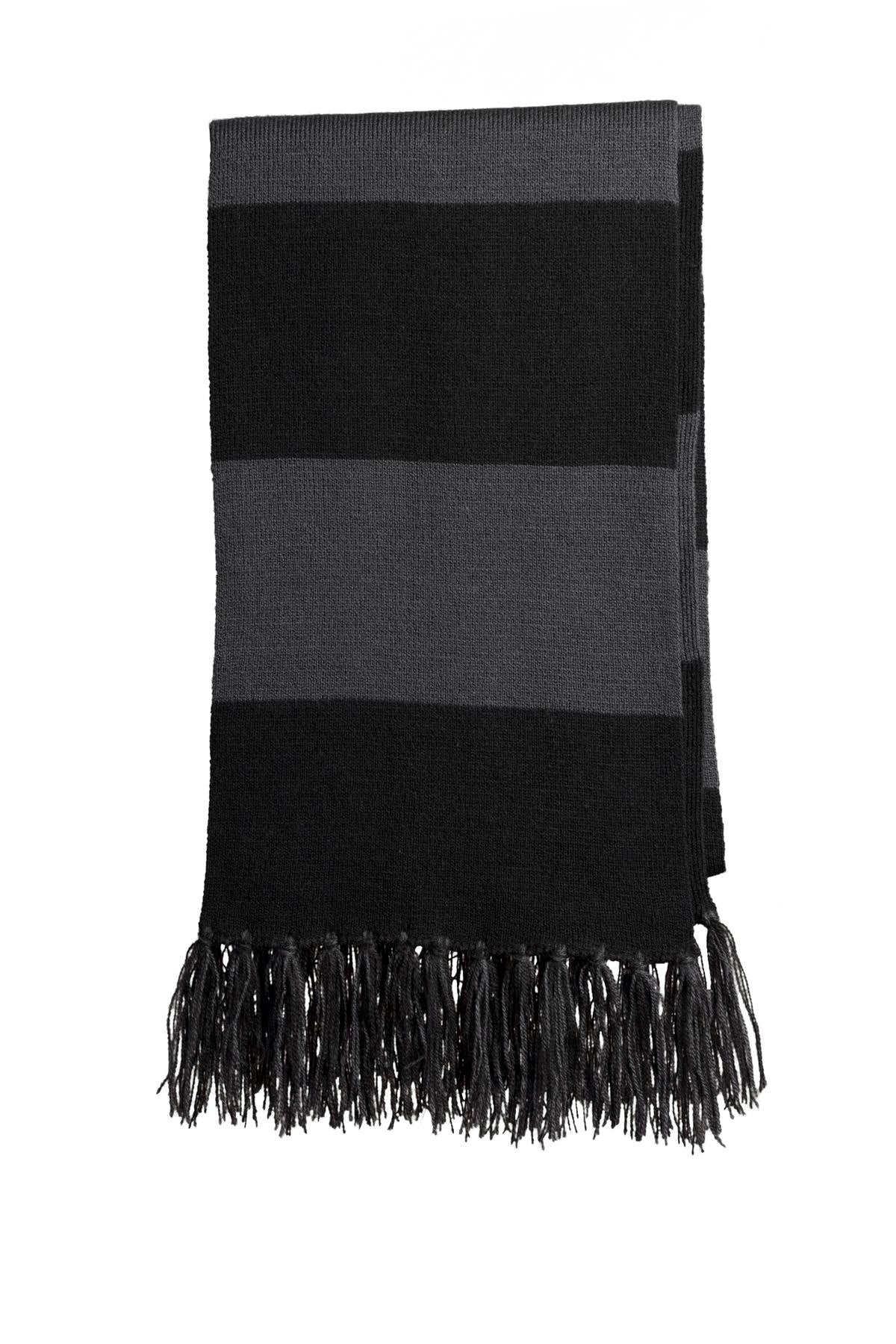 Sport-Tek Spectator Scarf STA02 Black/ Iron Grey