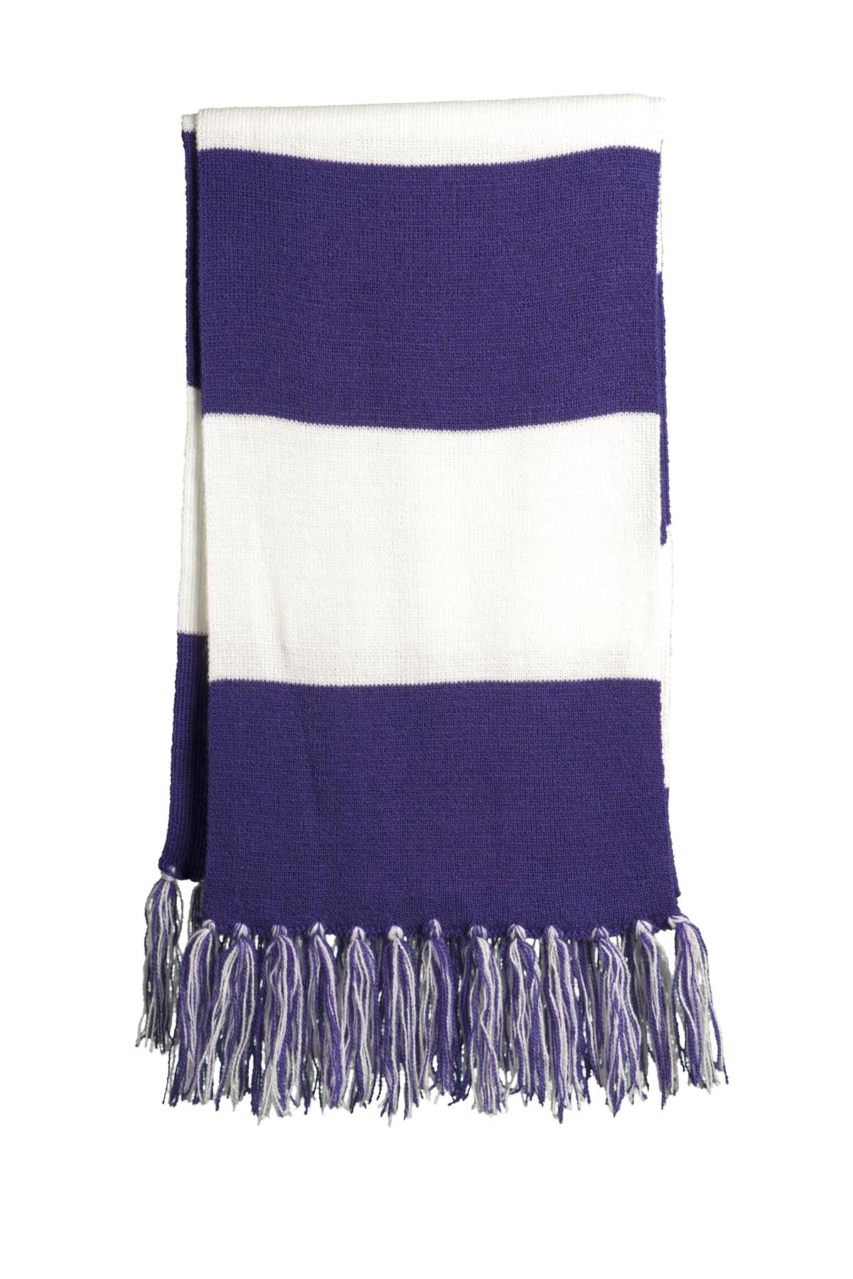 Sport-Tek Spectator Scarf STA02 Purple/ White