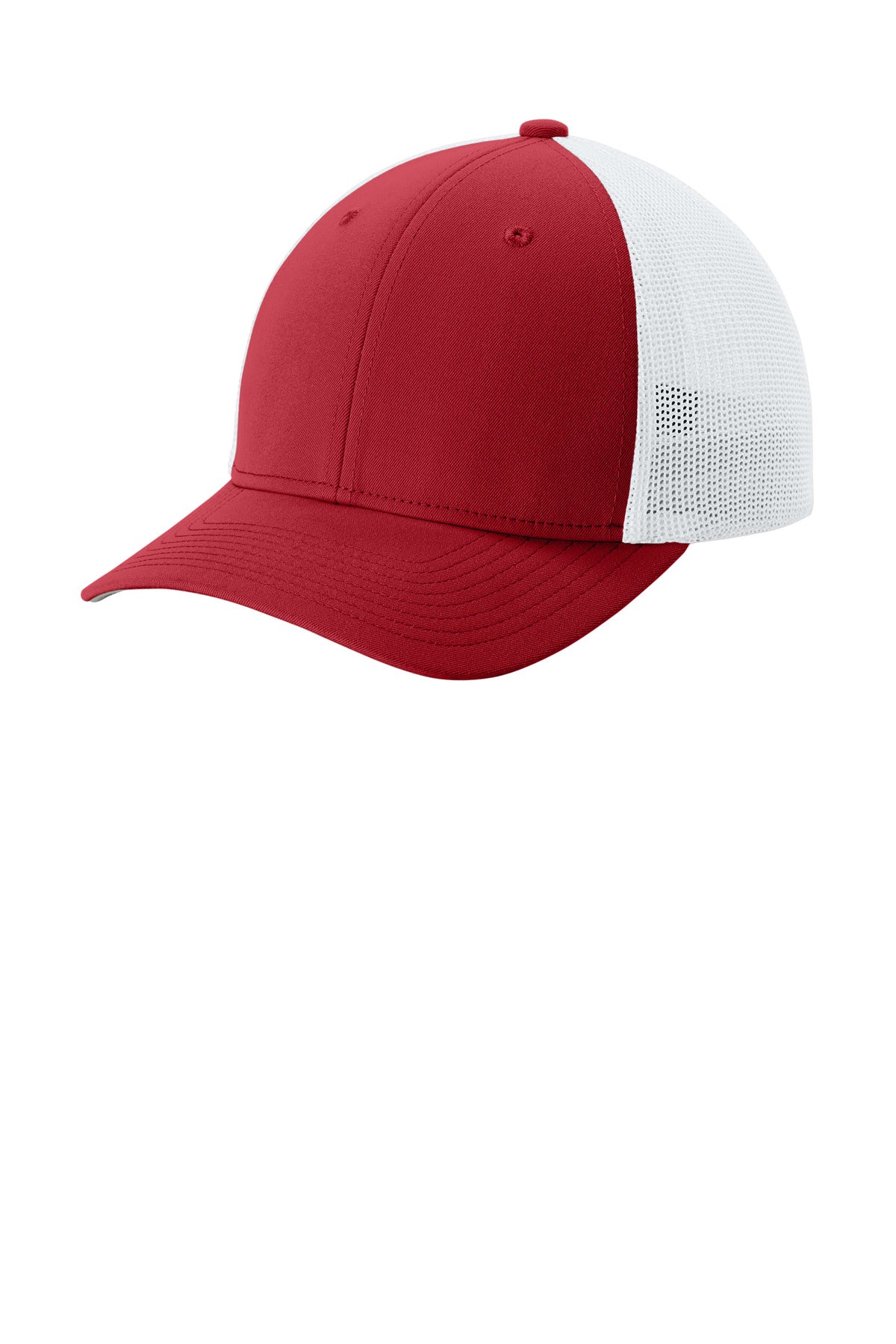 Sport-Tek Stretch-Tek Mesh Back Cap STC60 Deep Red/ White