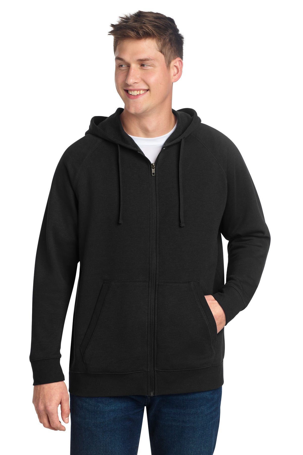 Sport-Tek Drive Fleece Hooded Full-Zip STF201 Black