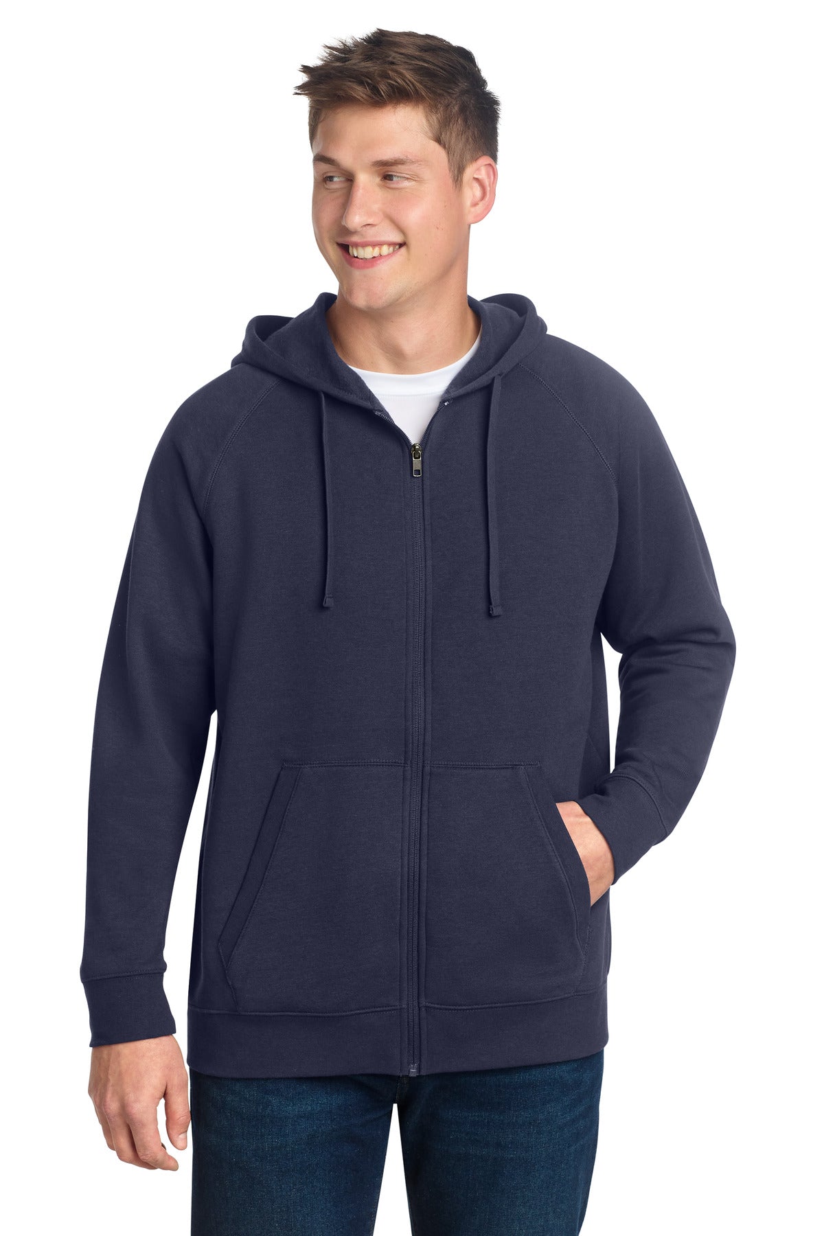 Sport-Tek Drive Fleece Hooded Full-Zip STF201 True Navy