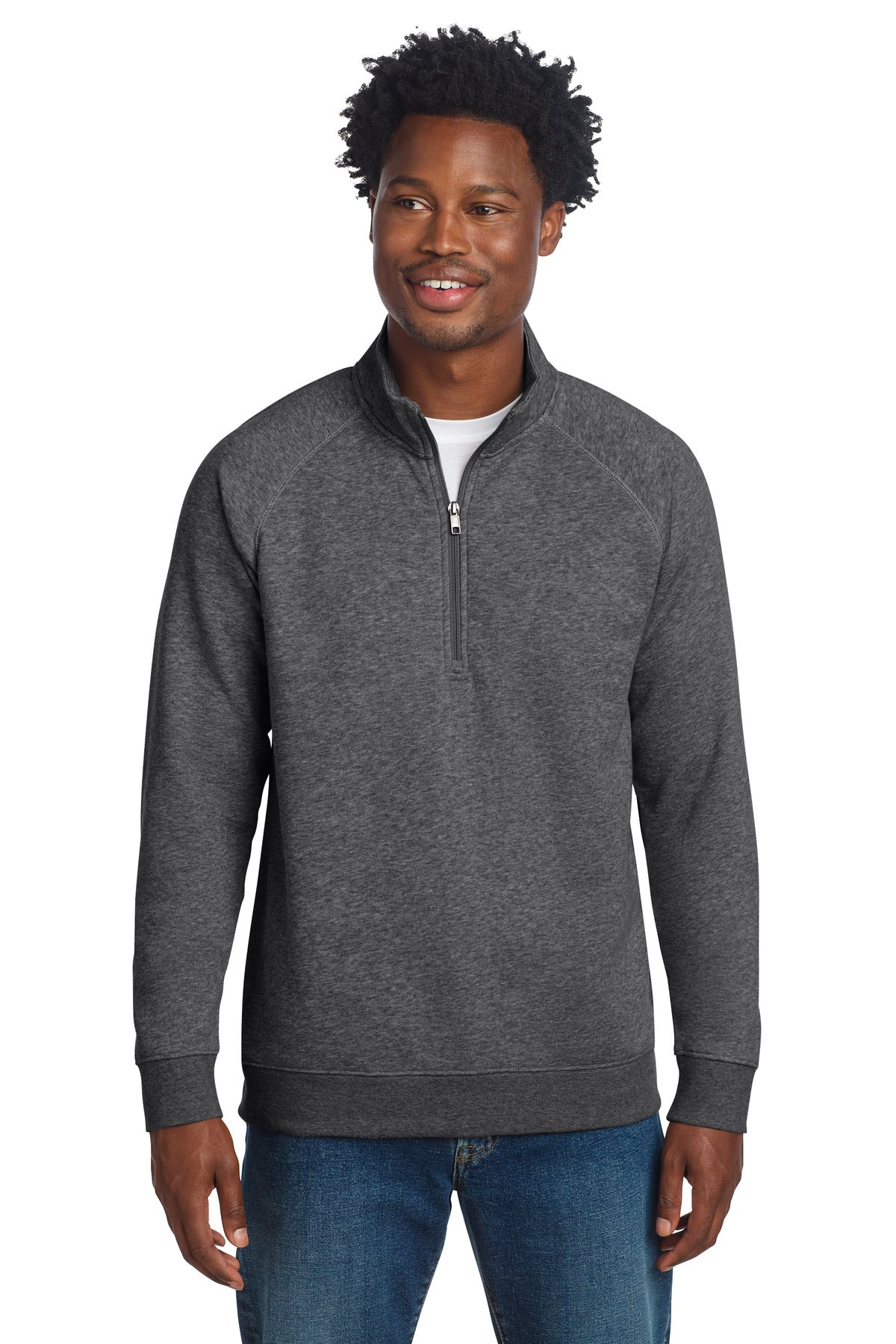 Sport-Tek Drive Fleece 1/4-Zip Pullover STF202 Graphite Heather