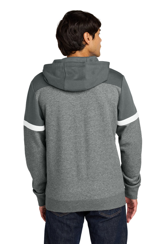Sport-Tek Drive Fleece Colorblock Hoodie STF205 Dark Smoke Grey/ Vintage Heather