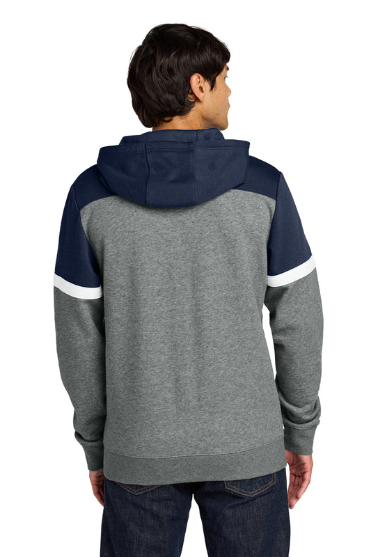 Sport-Tek Drive Fleece Colorblock Hoodie STF205 True Navy/ Vintage Heather
