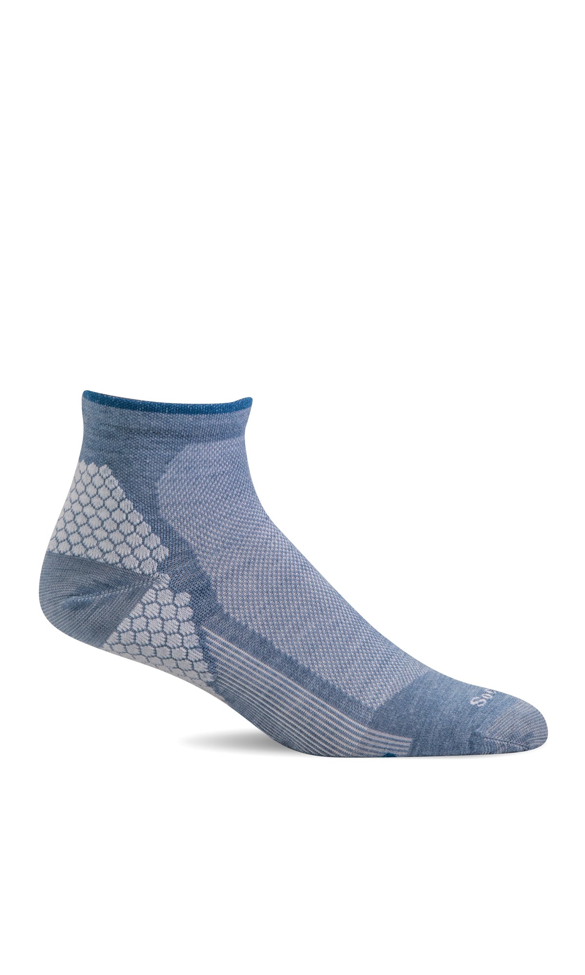 SockWell SW76W Women's Firm Compression Plantar Sport Quarter Bluestone