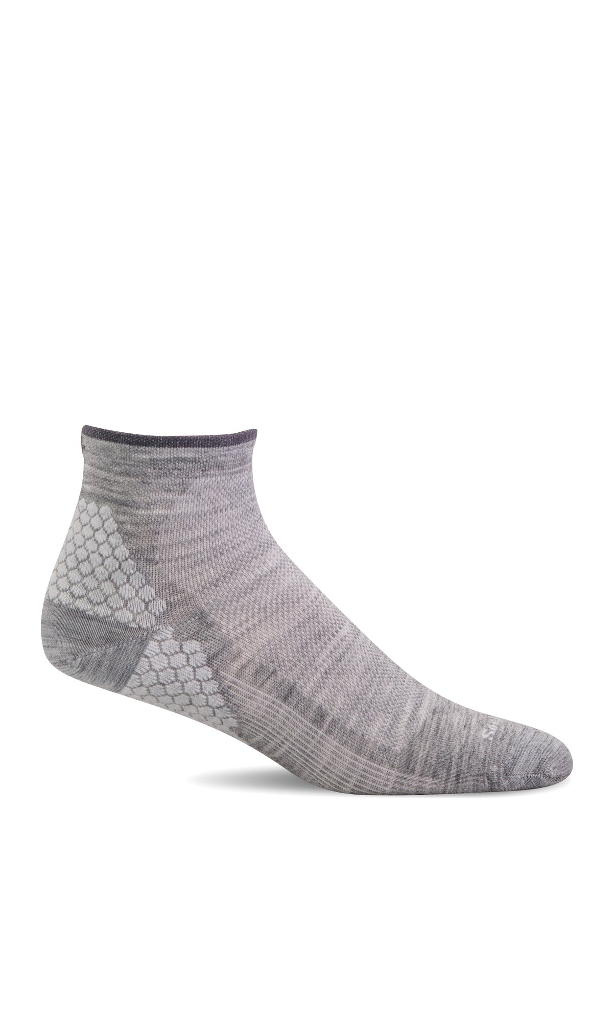 SockWell SW76W Women's Firm Compression Plantar Sport Quarter Grey
