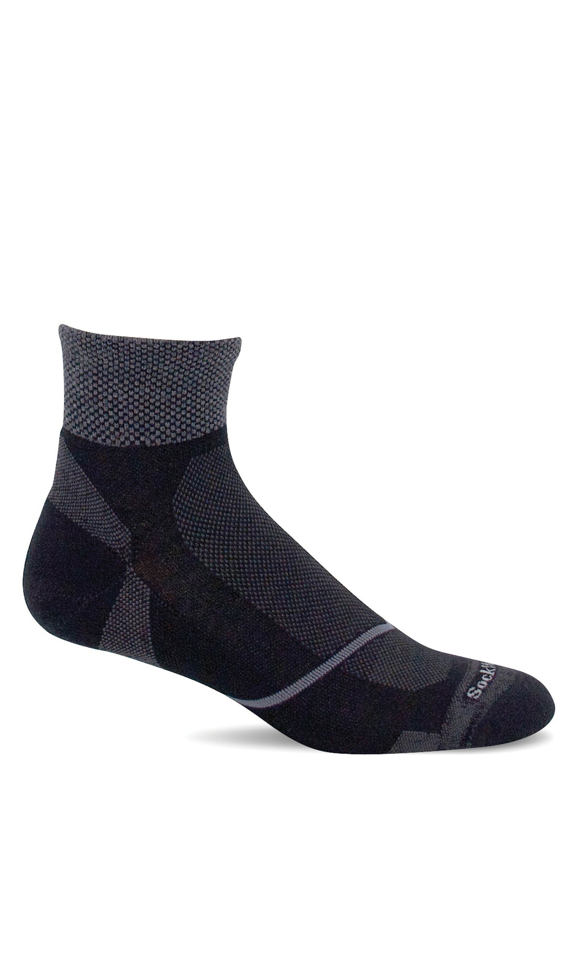 SockWell SW87M Men's Firm Compression Pulse Quarter Black