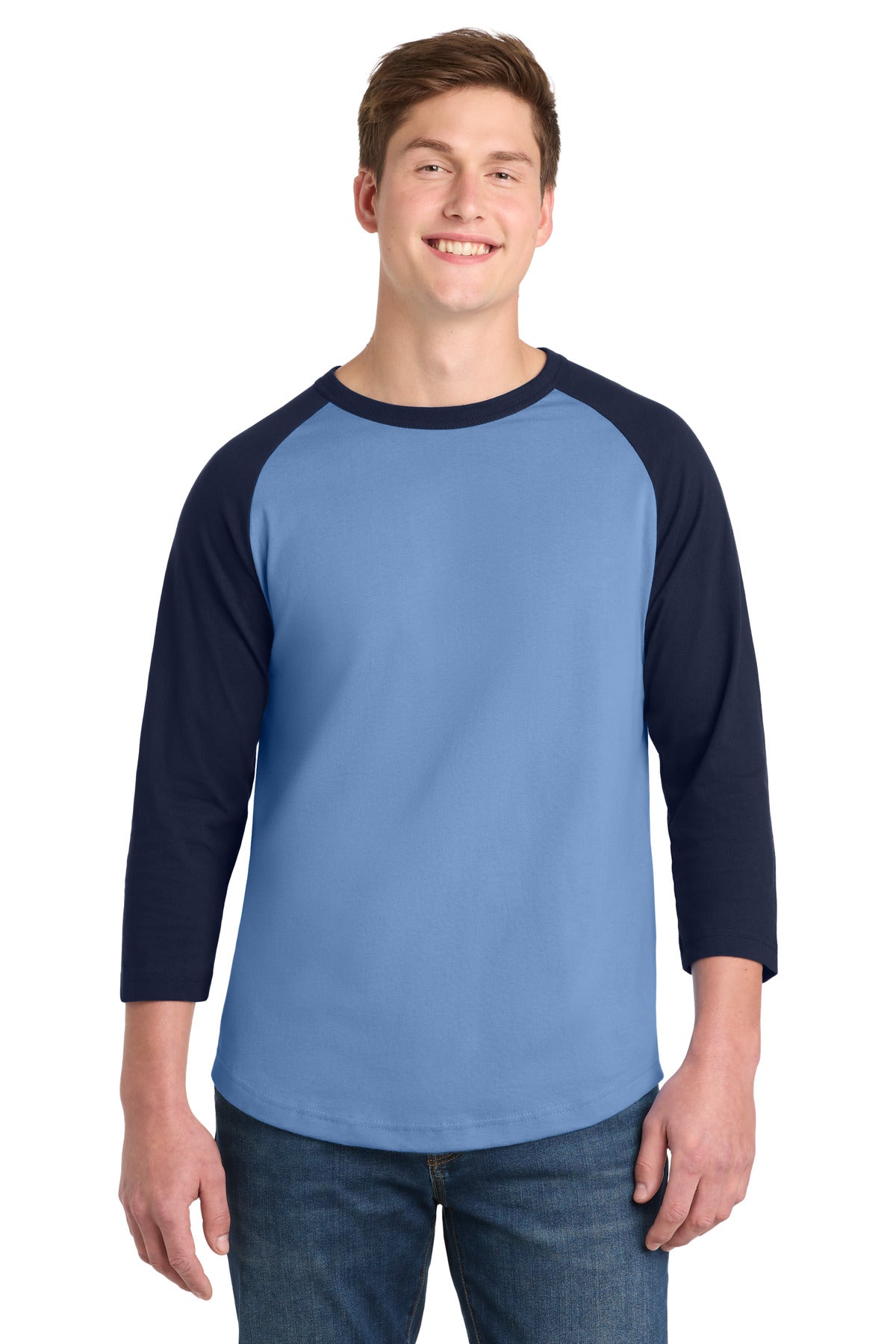 Sport-Tek Colorblock Raglan Jersey T200 Carolina Blue/ Navy