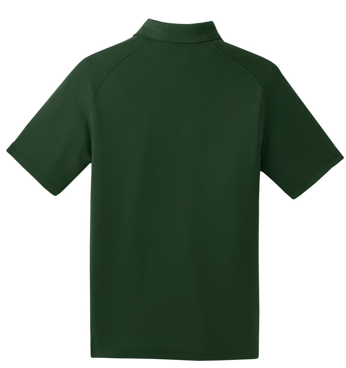 Sport-Tek Dry Zone Raglan Polo. T475 Forest Green