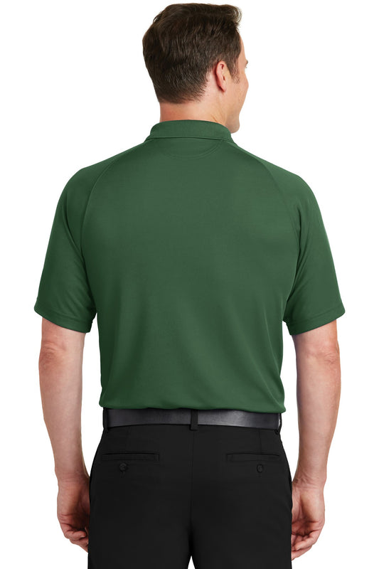 Sport-Tek Dry Zone Raglan Polo. T475 Forest Green
